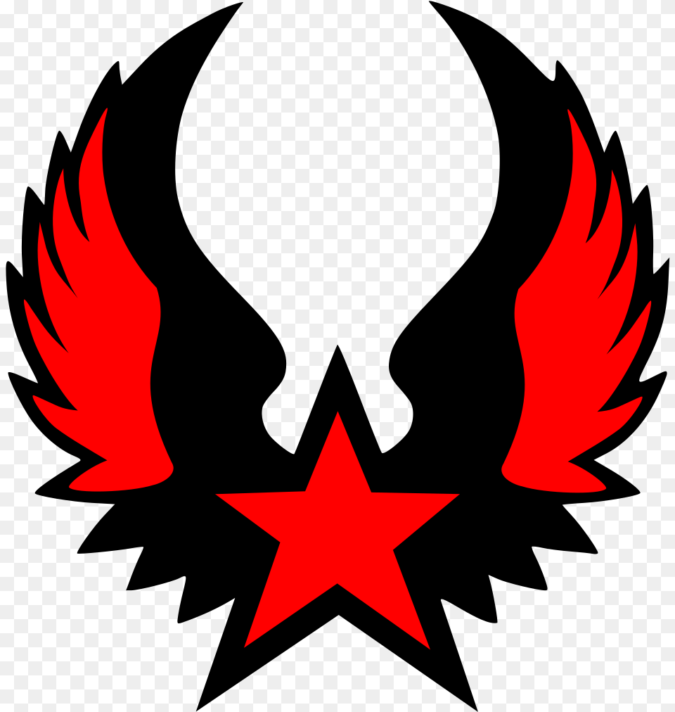 Rounded Star Svg Clip Art For Web Red Star With Wings, Symbol, Emblem, Logo, Star Symbol Png