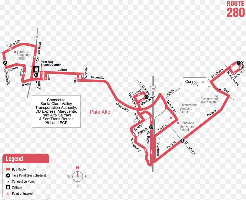 Route 280 Map 280 Bus Route, Chart, Plot Free Png Download