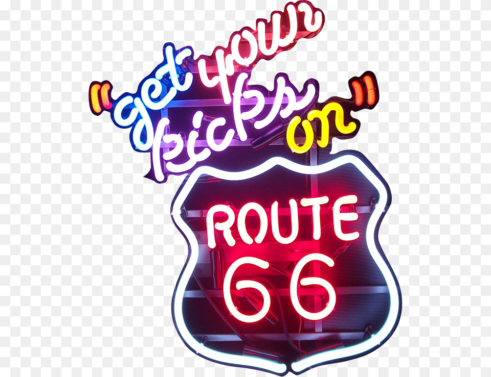 Route 66 Neon, Light, Can, Tin Free Png Download