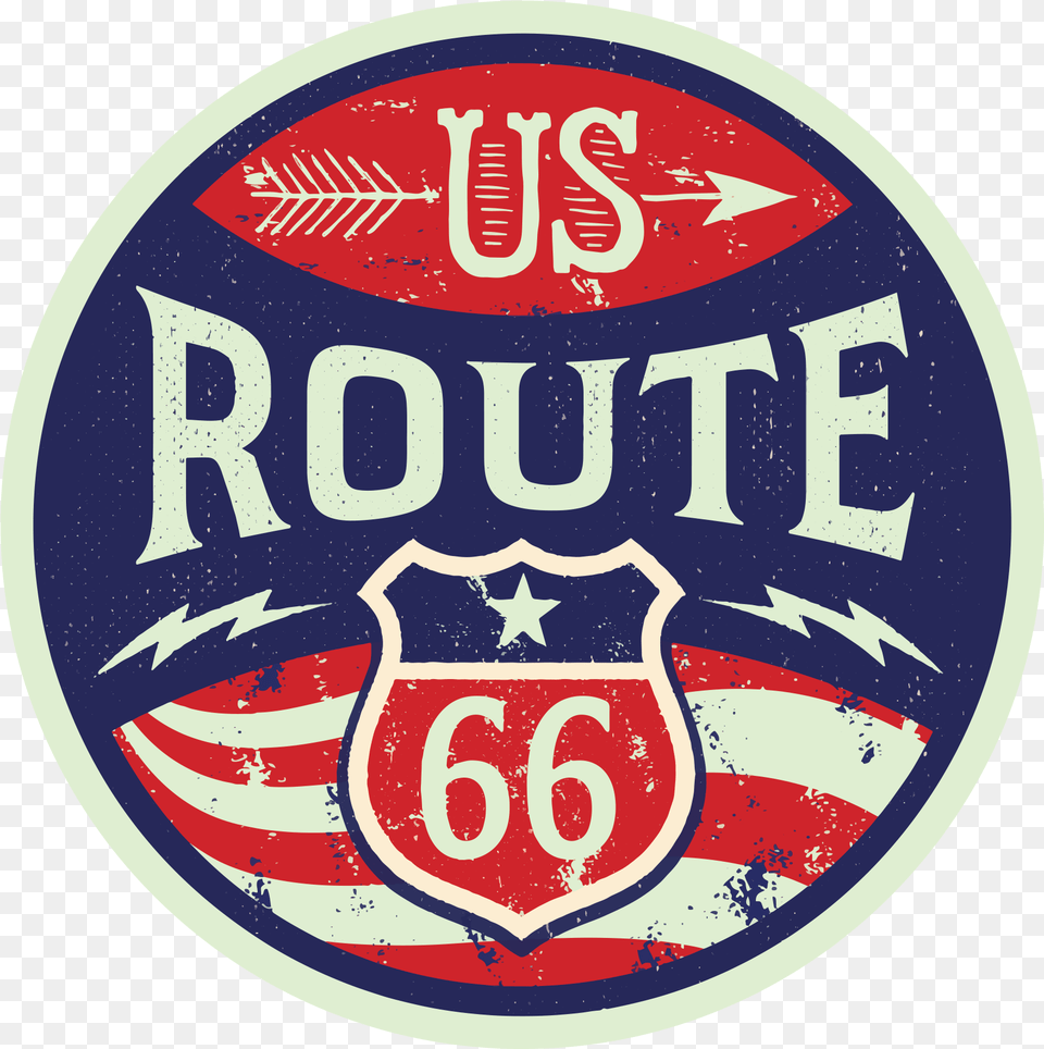 Route 66 Retro Badgeclass Lazyload Lazyload Mirage Emblem, Badge, Logo, Symbol, Road Sign Free Png