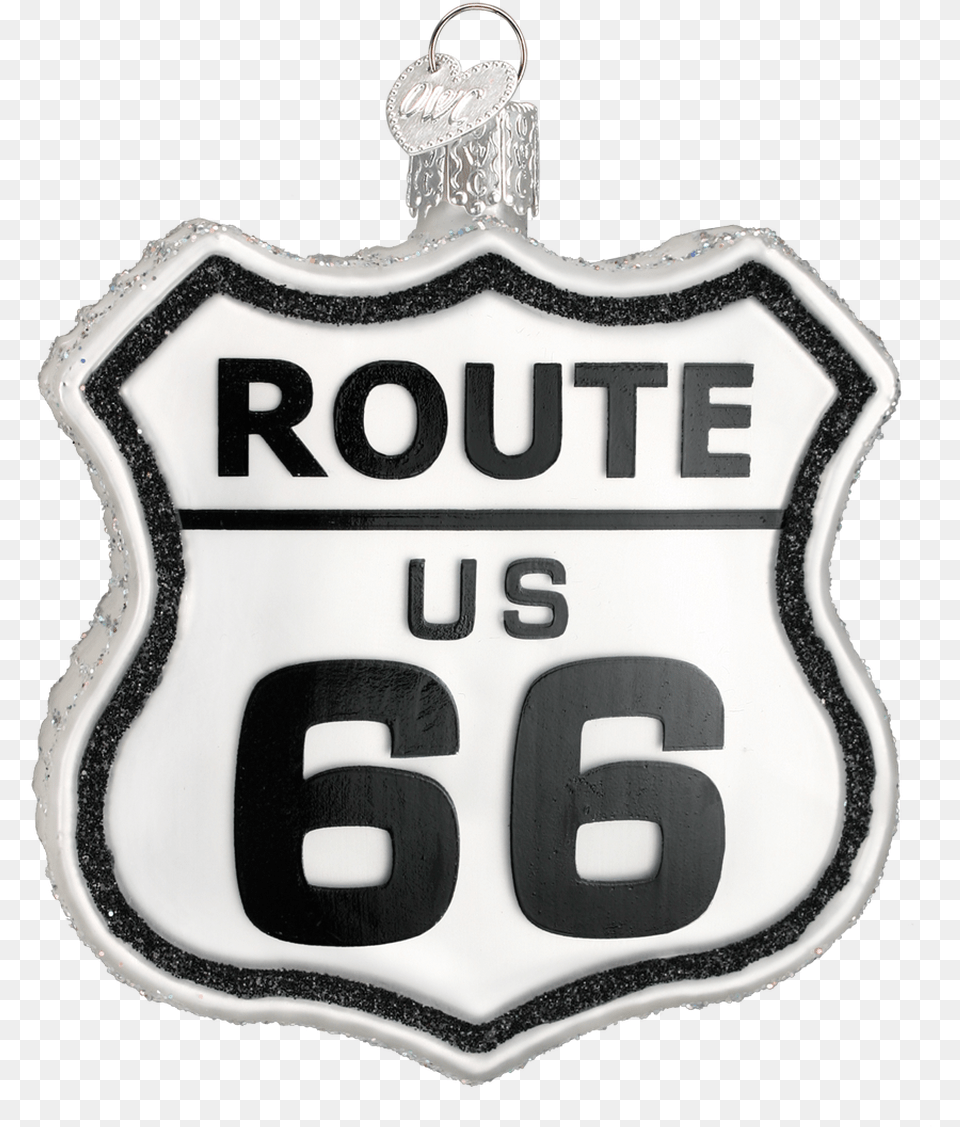 Route 66 Sign Glass Ornament Route 66 Logo, Badge, Symbol Png Image