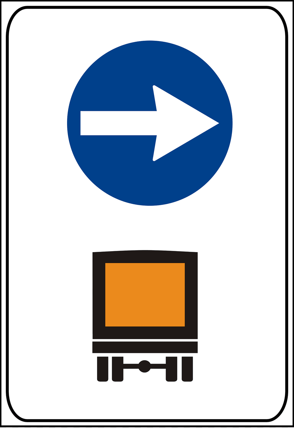 Route For Vehicles Carrying Dangerous Goods Sign In Italy Clipart, Symbol, Road Sign, Computer Hardware, Electronics Png Image