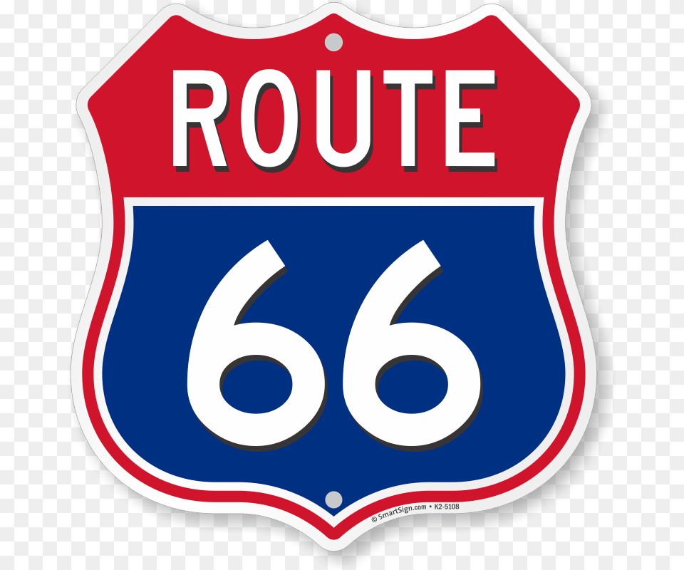 Route Marker Shield Sign Us Route 66 Sign, Symbol, Disk, Logo Free Png