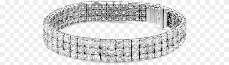 Row Asscher Diamond Bracelet 3 Row Diamond Bracelet, Accessories, Gemstone, Jewelry, Ornament Free Transparent Png