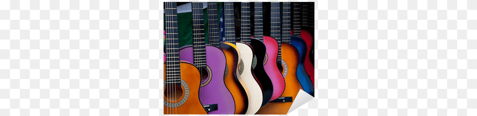 Row Of Multi Colored Mexican Guitars Pixerstick For Guitar, Musical Instrument, Bass Guitar Png Image