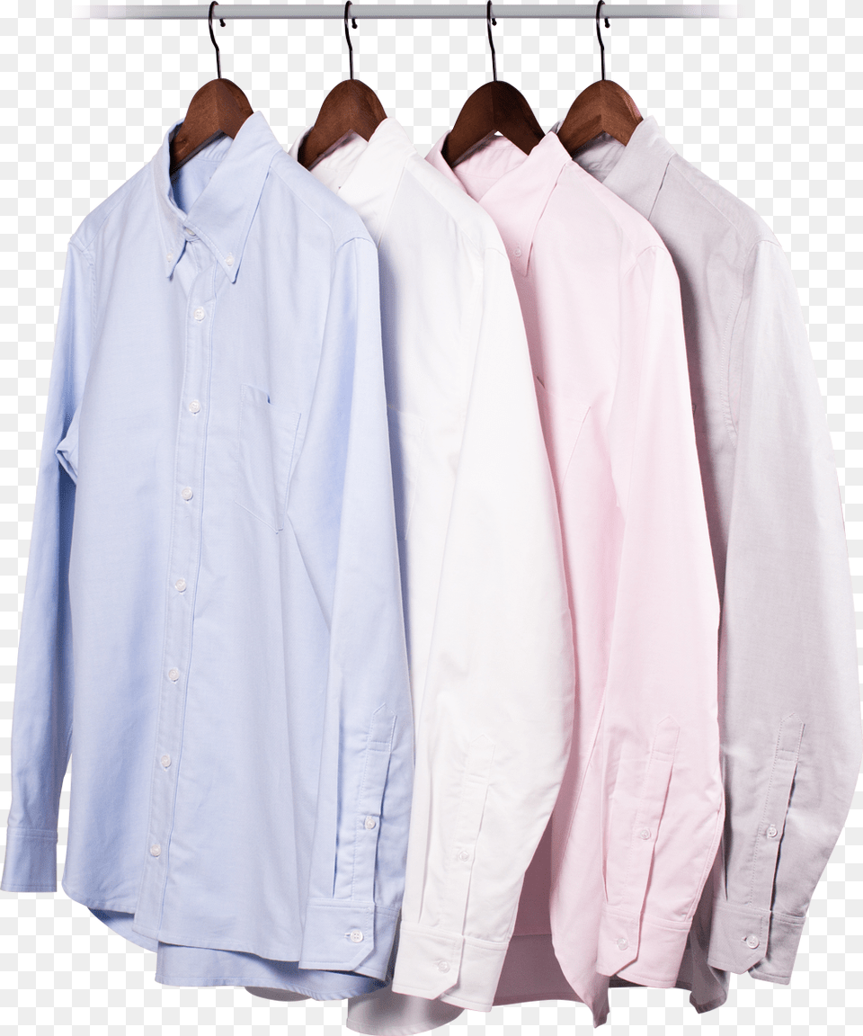 Row Of Oxford Shirts On Hangers Clothes On Hangers, Clothing, Dress Shirt, Long Sleeve, Shirt Free Transparent Png