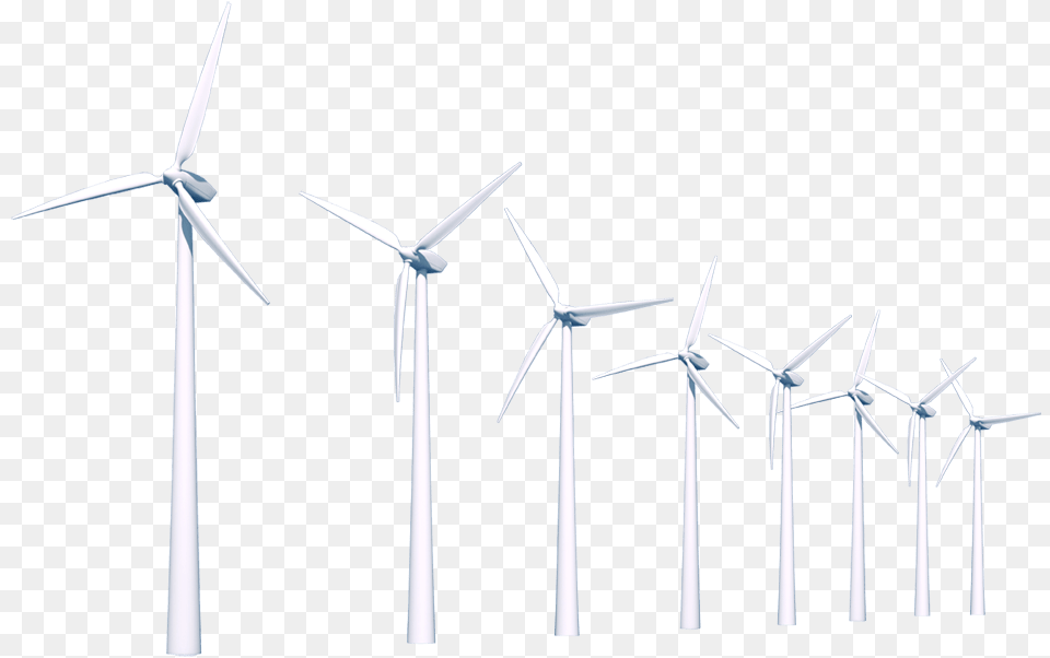 Row Of Wind Turbines Wind Turbine, Engine, Machine, Motor, Wind Turbine Png