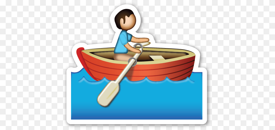 Rowboat Emoji Emoji Stickers And Emoticon, Boat, Dinghy, Transportation, Vehicle Free Transparent Png