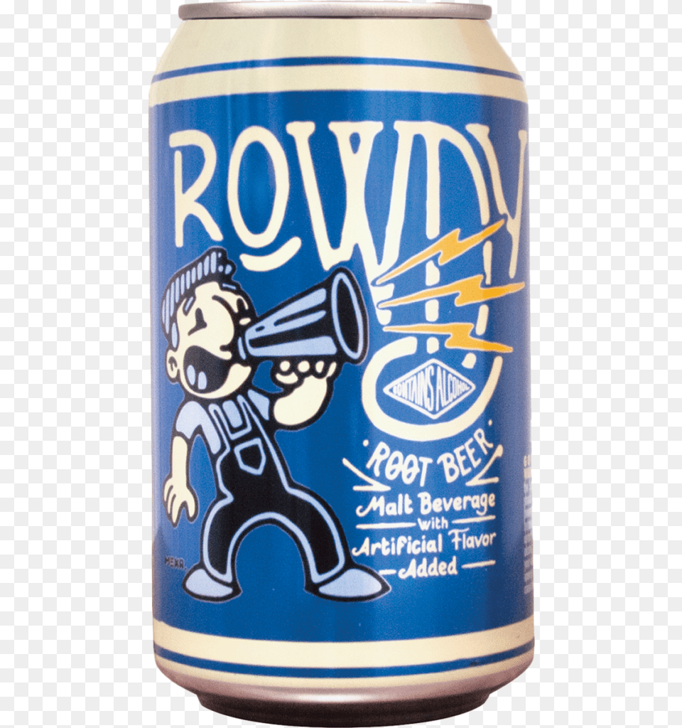 Rowdy Root Beer Can Beer, Alcohol, Beverage, Tin, Person Free Png