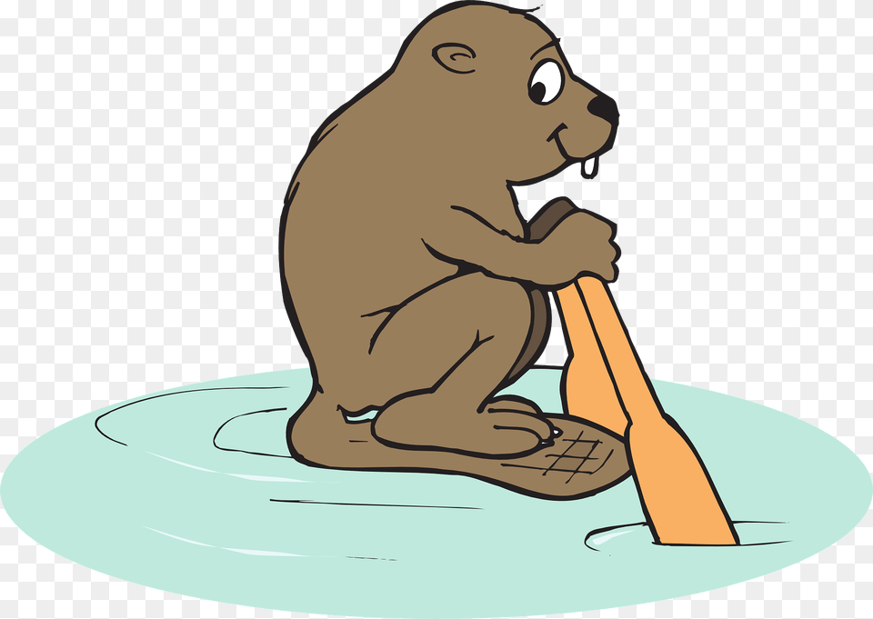 Rowing Beaver Clipart, Animal, Wildlife, Mammal, Baby Free Png