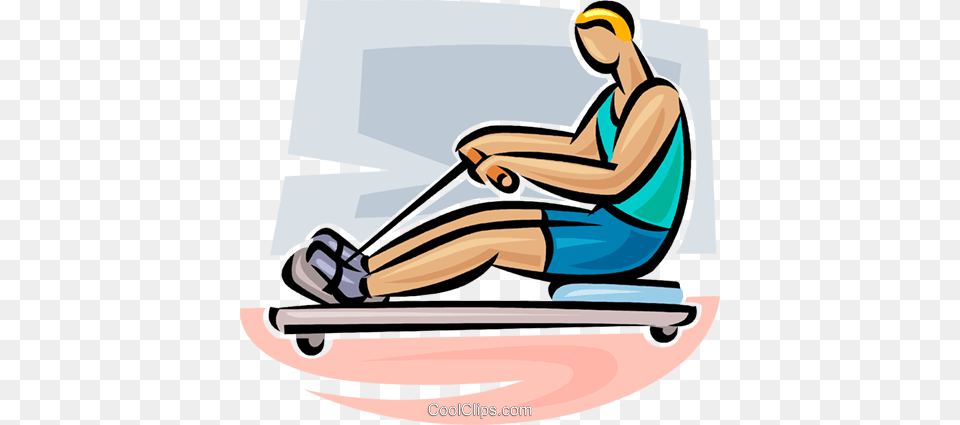Rowing Machine Royalty Vector Clip Art Illustration, Device, Grass, Lawn, Lawn Mower Free Png