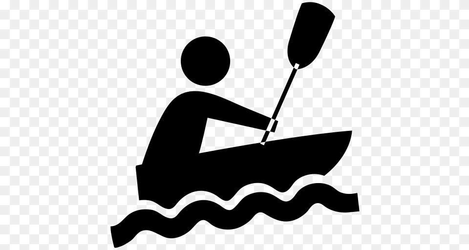 Rowing Row Kayak Icon With And Vector Format For, Gray Png Image