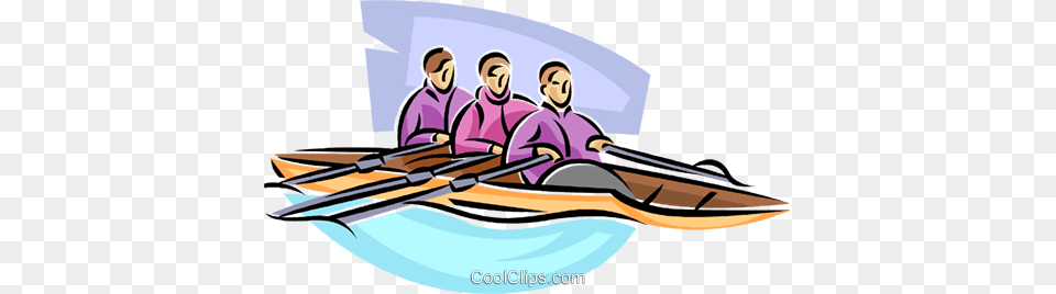 Rowing Royalty Vector Clip Art Illustration, Person, People, Adult, Transportation Free Transparent Png