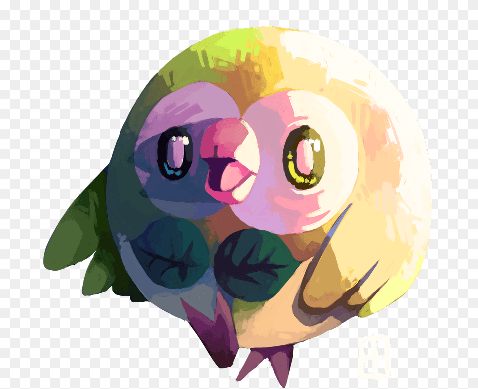 Rowlet By Elexice Soft, Art, Graphics, Baby, Face Png Image