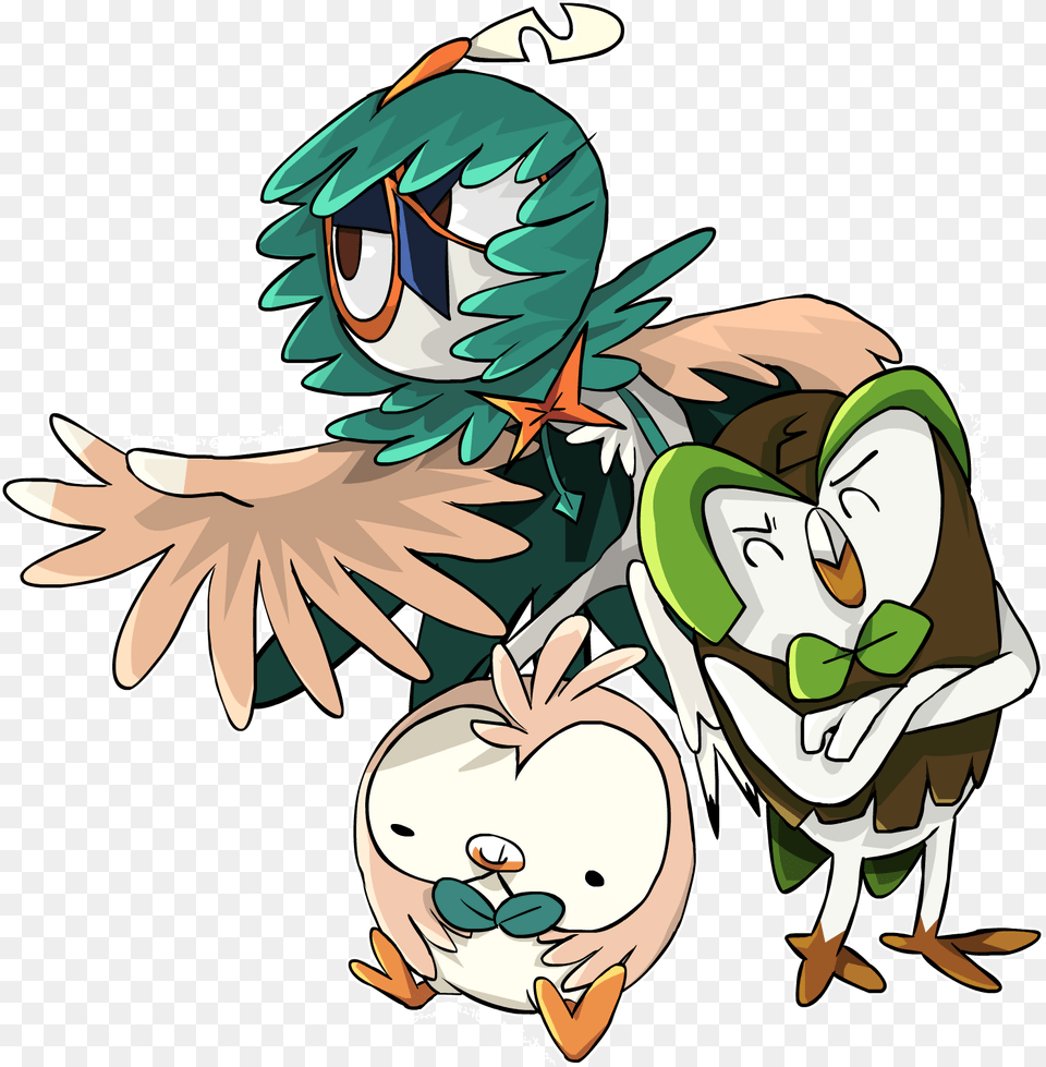 Rowlet Dartrix And Decidueye, Book, Comics, Publication, Baby Png Image