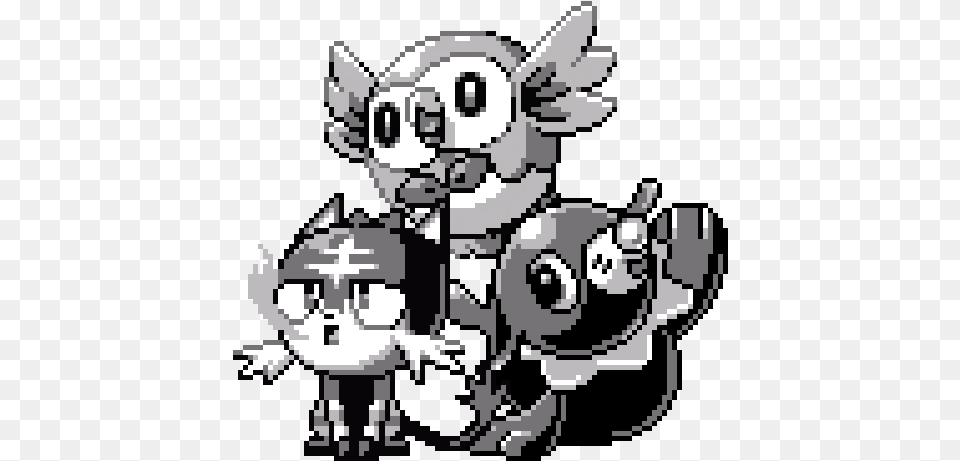 Rowlet Popplio And Litten Pokemon Drawn By Archaeological Museum Suamox Png Image