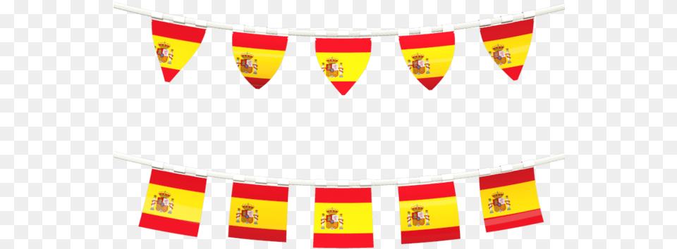 Rows Of Flags Spanish Flag Banner, Text Png Image