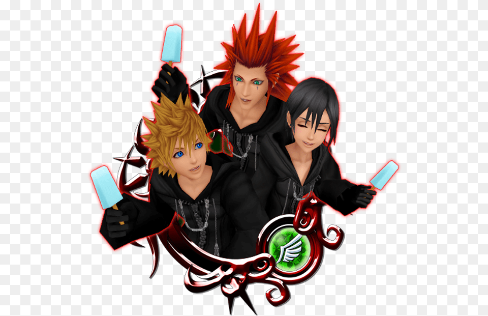 Roxas Amp Axel Amp Xion Was Handed Out Earlier This Week Kingdom Hearts Roxas Xion Axel, Book, Comics, Publication, Adult Free Transparent Png