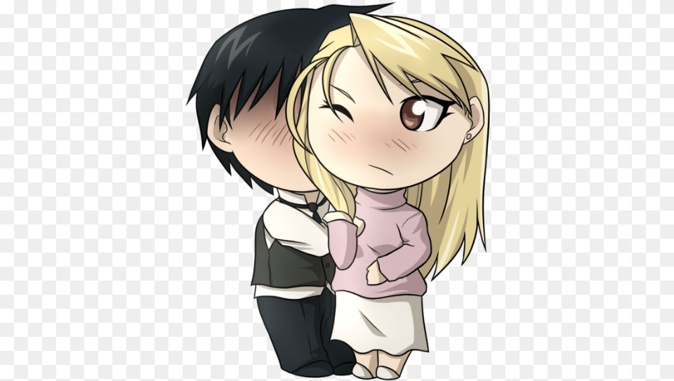 Roy Mustang Y Riza Hawkeye Chibi, Publication, Book, Comics, Adult Free Transparent Png