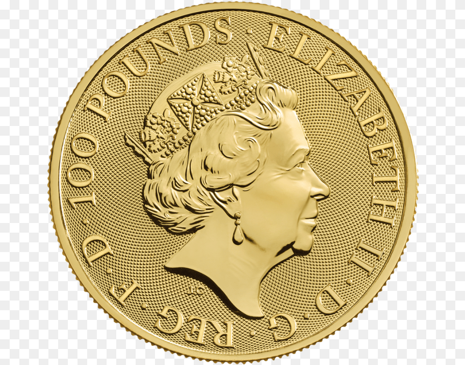 Royal Arms 1oz Gold Coin 2019 Celticgoldeu 10 Oz Beast Yale, Person, Face, Head, Money Free Png