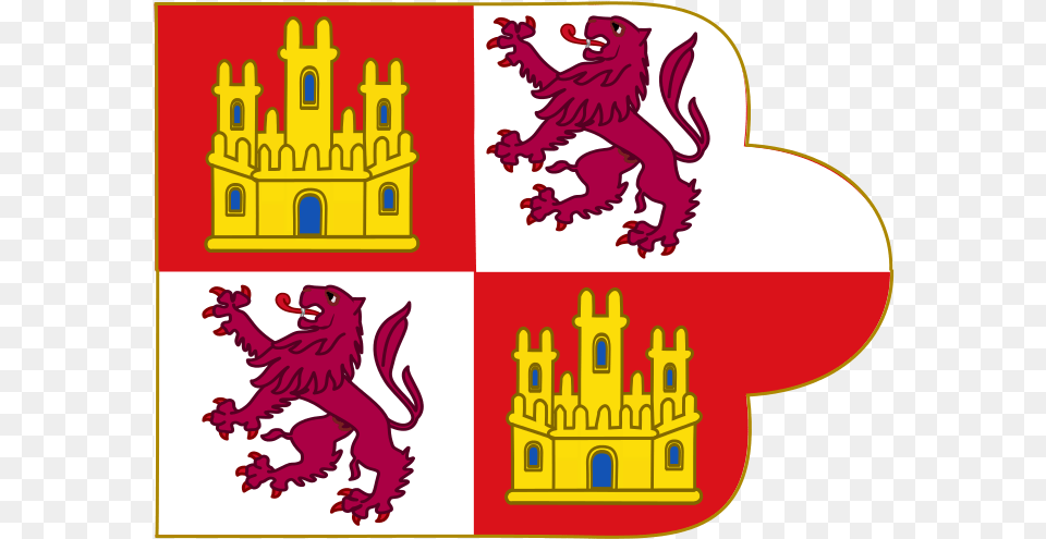 Royal Banner Of The Crown Of Castille Castile Leon Coat Of Arms, Animal, Dinosaur, Reptile Png Image