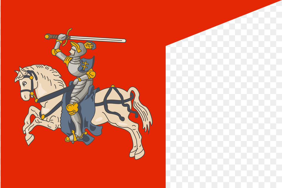 Royal Banner Of The Grand Duchy Of Lithuania Clipart, Person, Knight, People, Head Png Image