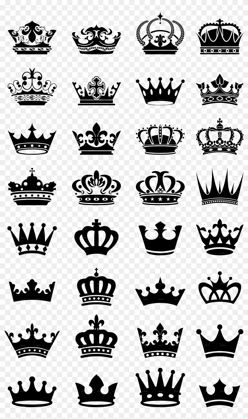 Royal Black Crowns Black Crowns Crown Black And White, Pattern Png Image