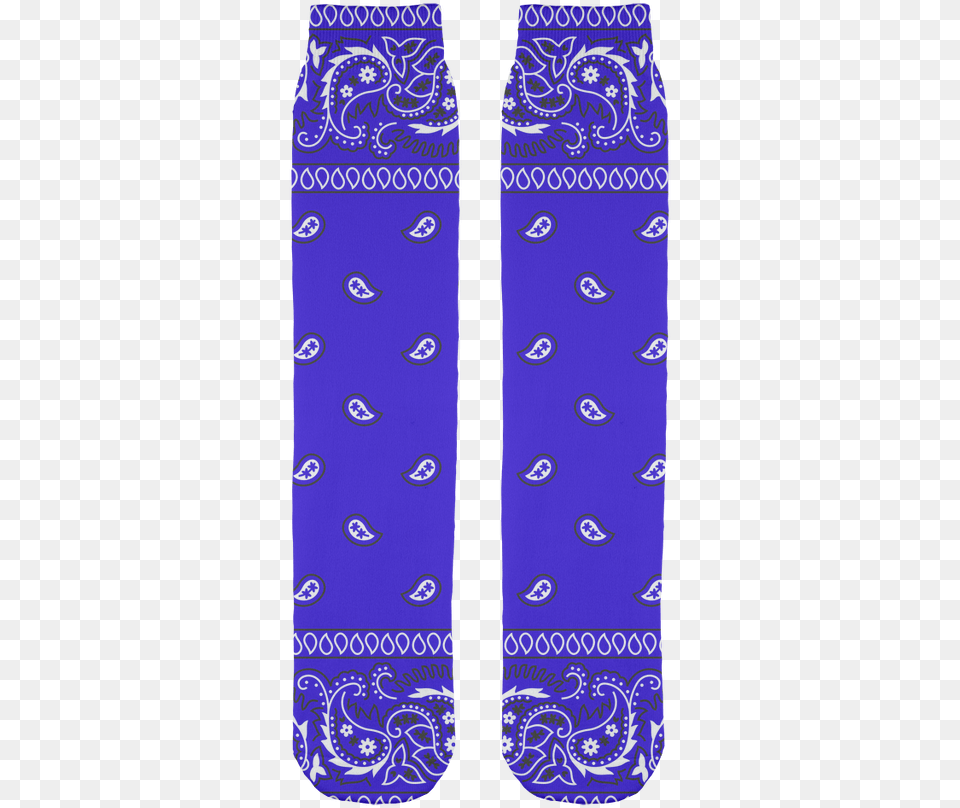 Royal Blue Bandana Print Socks Unisex Blue Ski, Pattern Free Png
