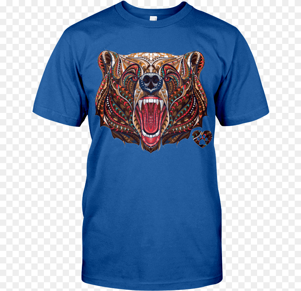 Royal Blue Grizzly Bear Shirt, Clothing, T-shirt Png