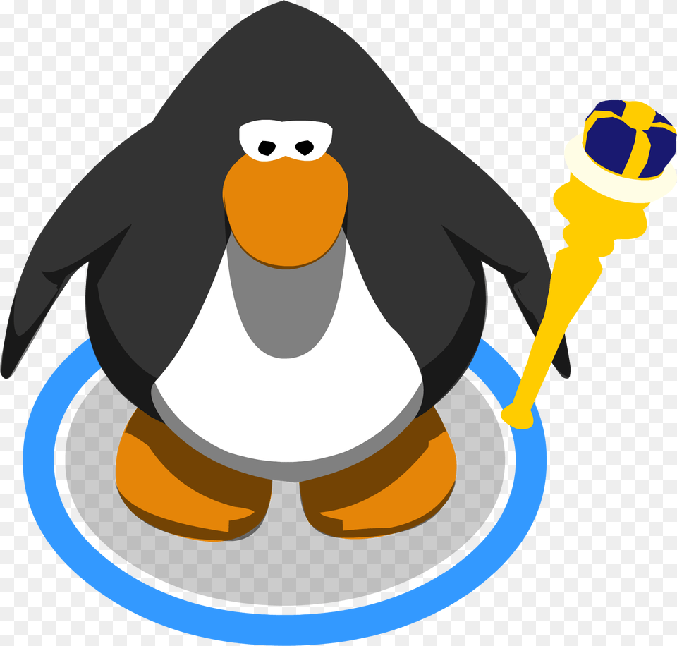 Royal Blue Scepter In Game Club Penguin Penguin, Animal, Nature, Outdoors, Person Free Transparent Png