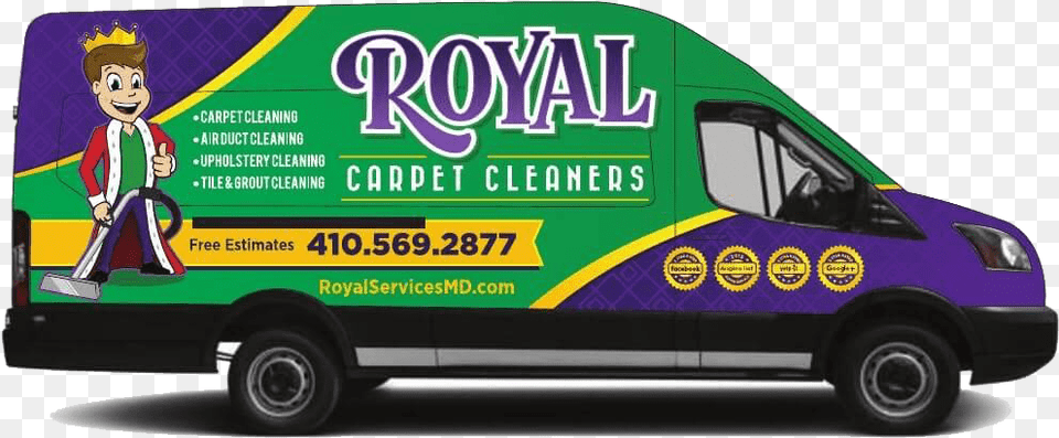 Royal Carpet Cleaners Royal Carpet Cleaning Logo, Moving Van, Vehicle, Van, Transportation Png Image
