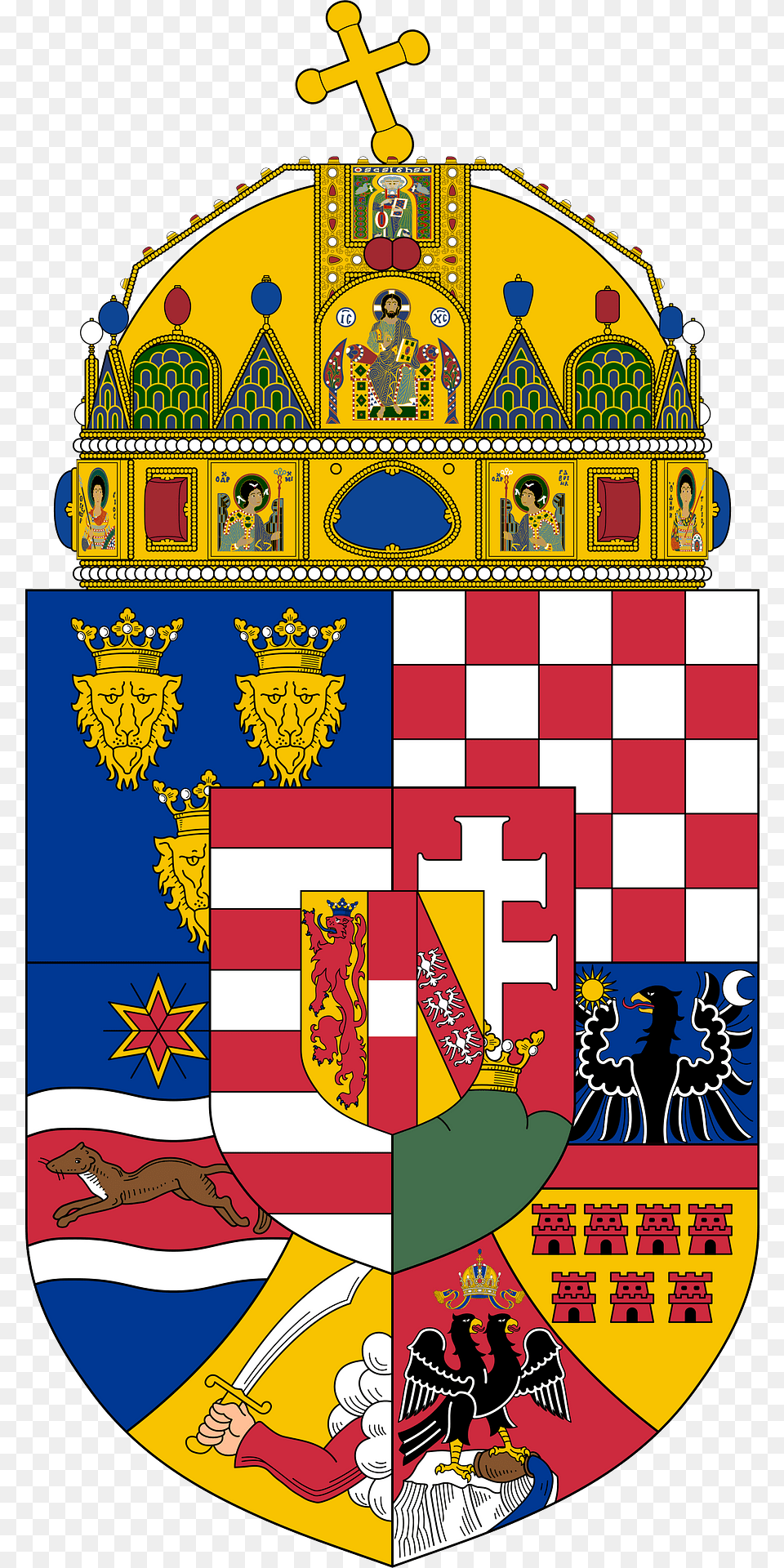Royal Coat Of Arms Of The Kingdom Of Hungary 1915 1918 Clipart, Person, Baby Png Image