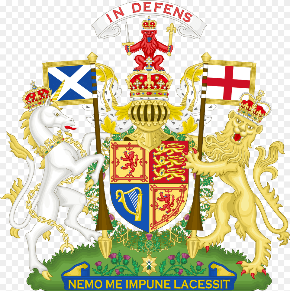 Royal Coat Of Arms Of The United Kingdom Scotland Coat Of Arms, Baby, Person, Armor, Emblem Png Image