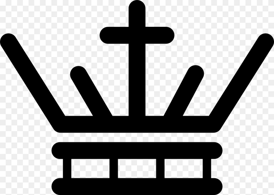 Royal Crown Of Lines With A Cross Cross, Accessories, Symbol, Jewelry Png