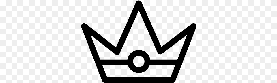 Royal Crown Outline Variant With Circle In The Middle Straight Line Designs Simple, Gray Free Transparent Png