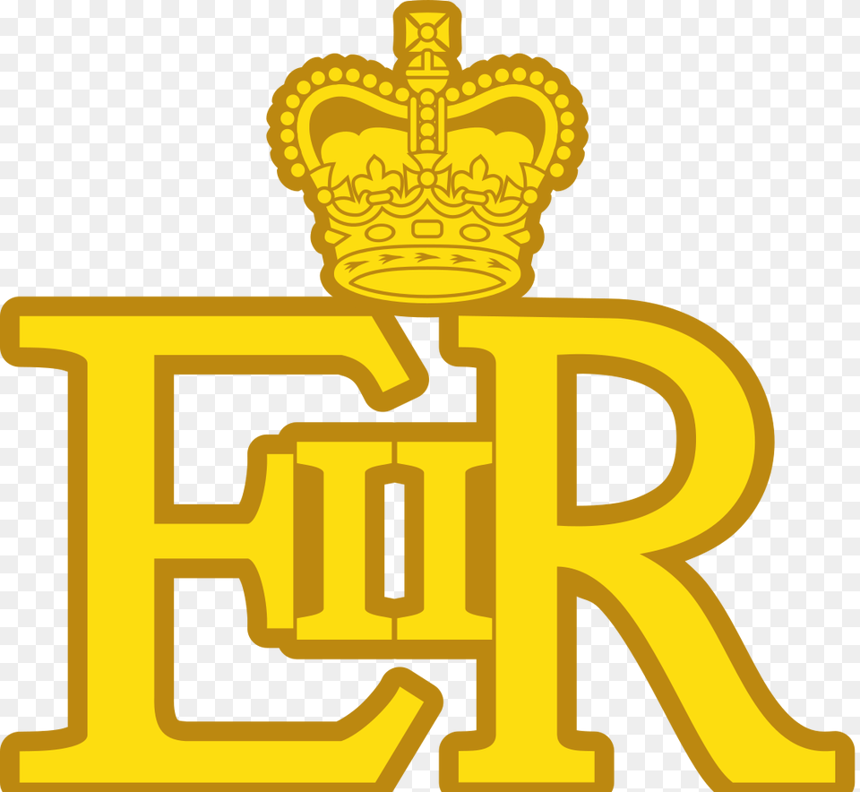 Royal Cypher Of Queen Elizabeth Ii Gold, Bulldozer, Machine, Brass Section, Flugelhorn Free Png
