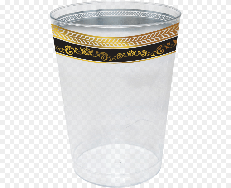 Royal Elegant Disposable Cup 300ml Blackgold Trim 10pcs Disposable Product, Glass, Jar, Pottery, Beverage Free Transparent Png