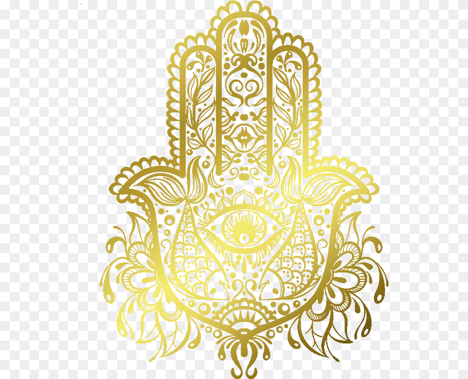 Royal Golden Hamsa Half Hamsa Hand, Pattern, Art, Floral Design, Graphics Free Png Download