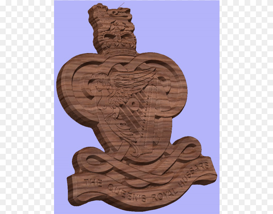 Royal Hussars Clock 400x320x18mm Oak Carving, Wood, Symbol, Emblem, Person Png Image