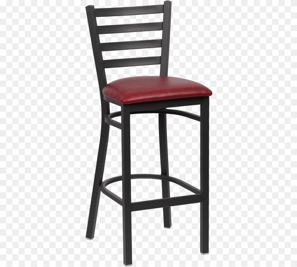 Royal Industries Ladder Back Matte Black Finish Metal Bar Stool, Chair, Furniture Free Png