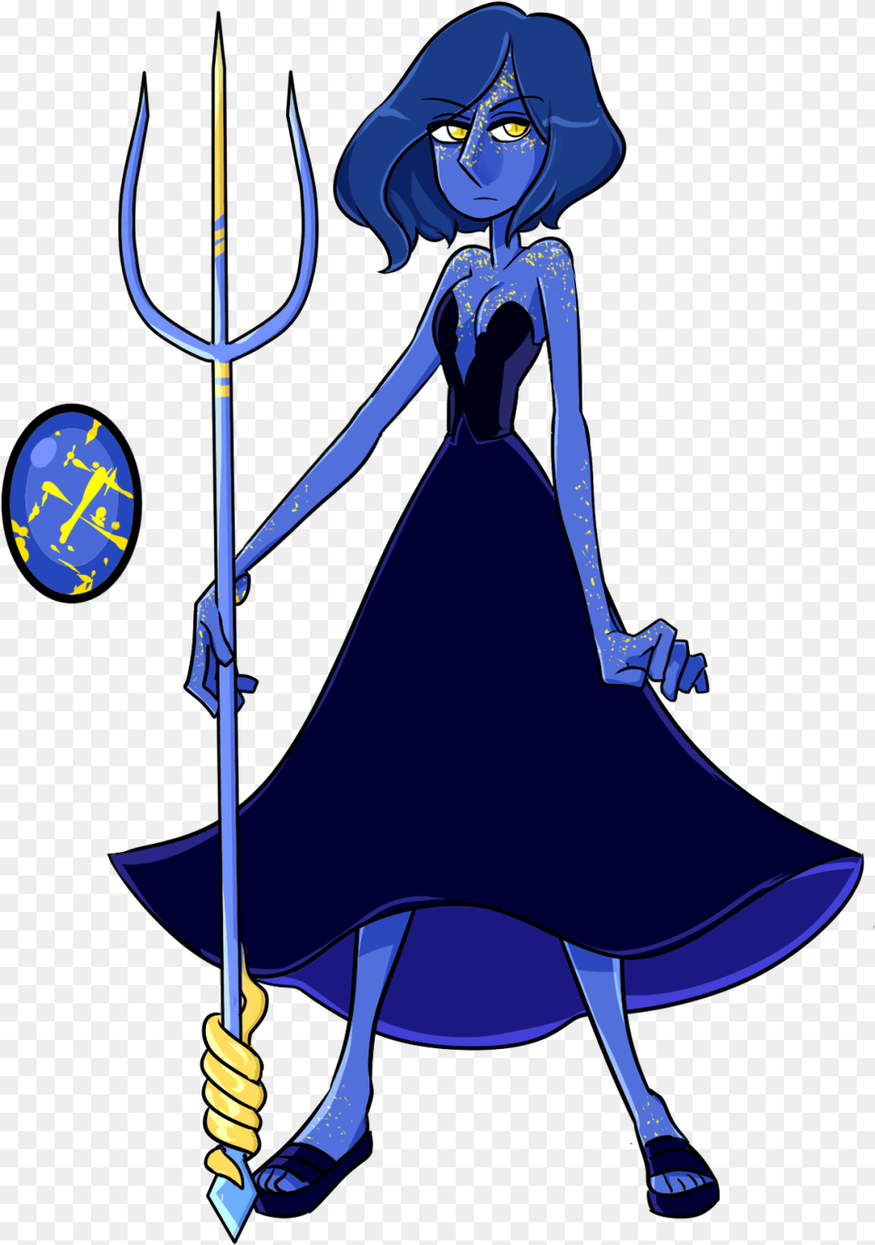 Royal Lapis Lazuli With Her Weapon A Long Trident Steven Universe Royal Lazuli, Adult, Person, Female, Woman Png