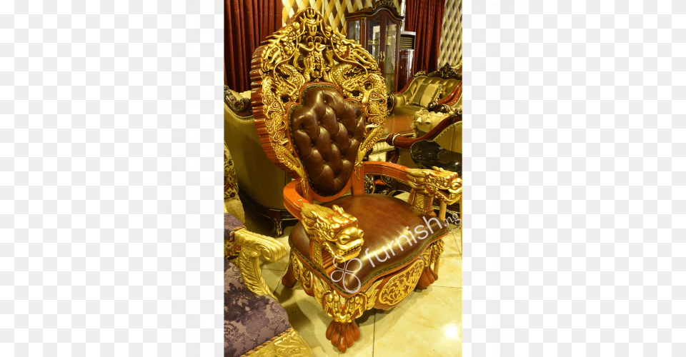Royal Luxury Armchair In Dark Brown Colour Color, Furniture, Chair, Throne Free Png