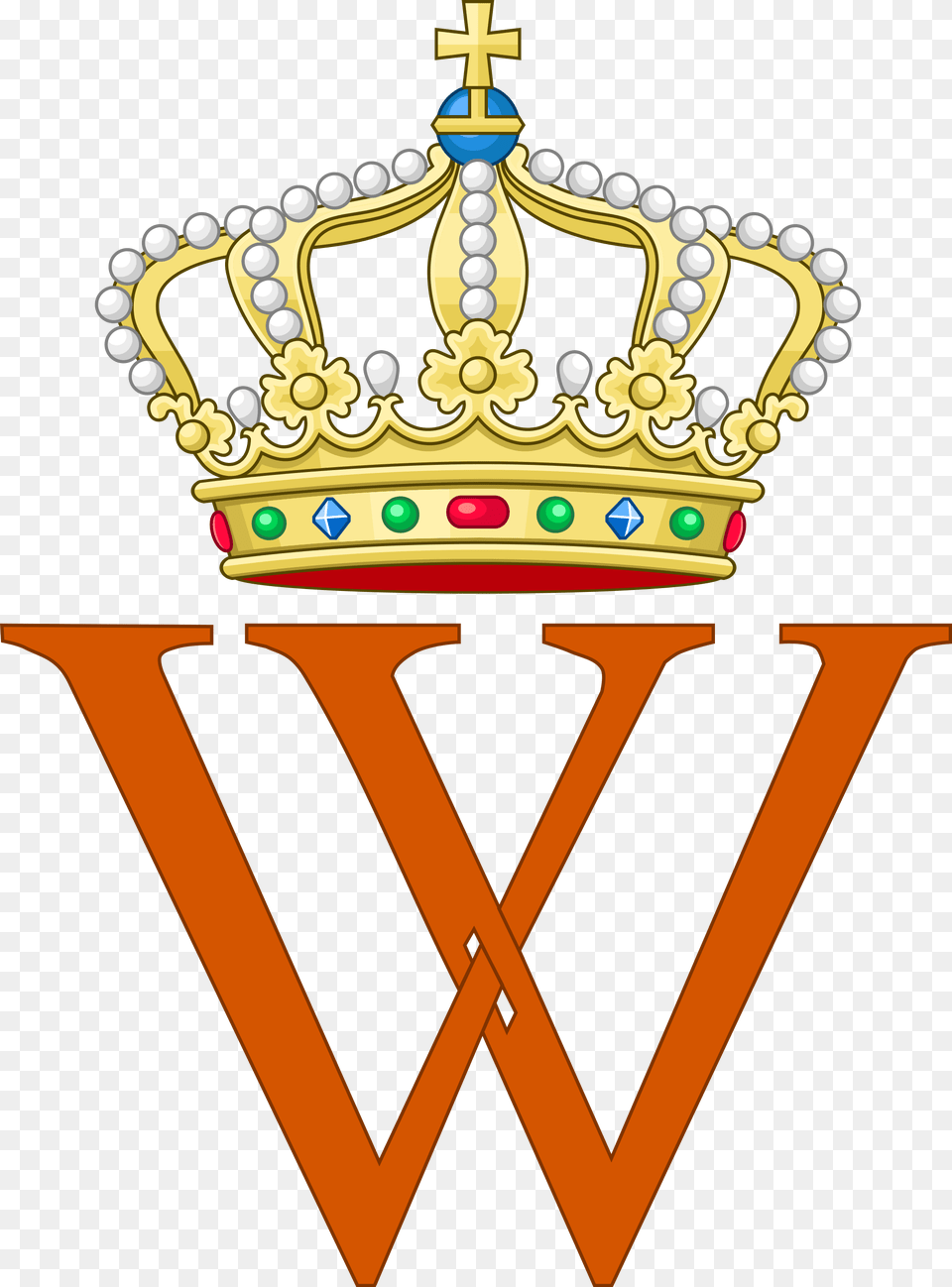 Royal Monogram Of King Willem I Of The Netherlands Royal Cypher William Iii Amp Ii, Accessories, Crown, Jewelry, Cross Png Image