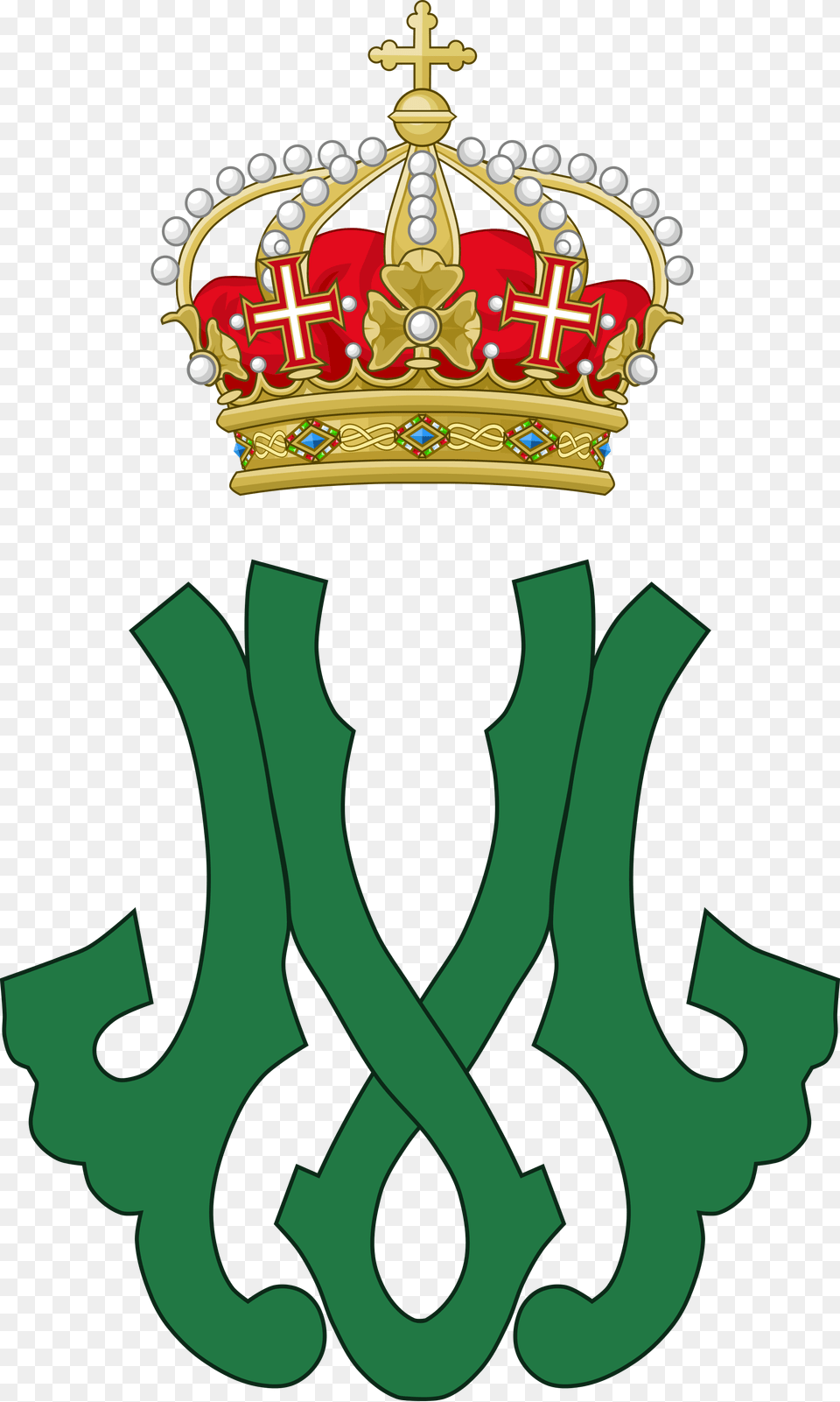 Royal Monogram Of Queen Margherita Of Italy, Accessories, Jewelry, Crown, Cross Free Transparent Png