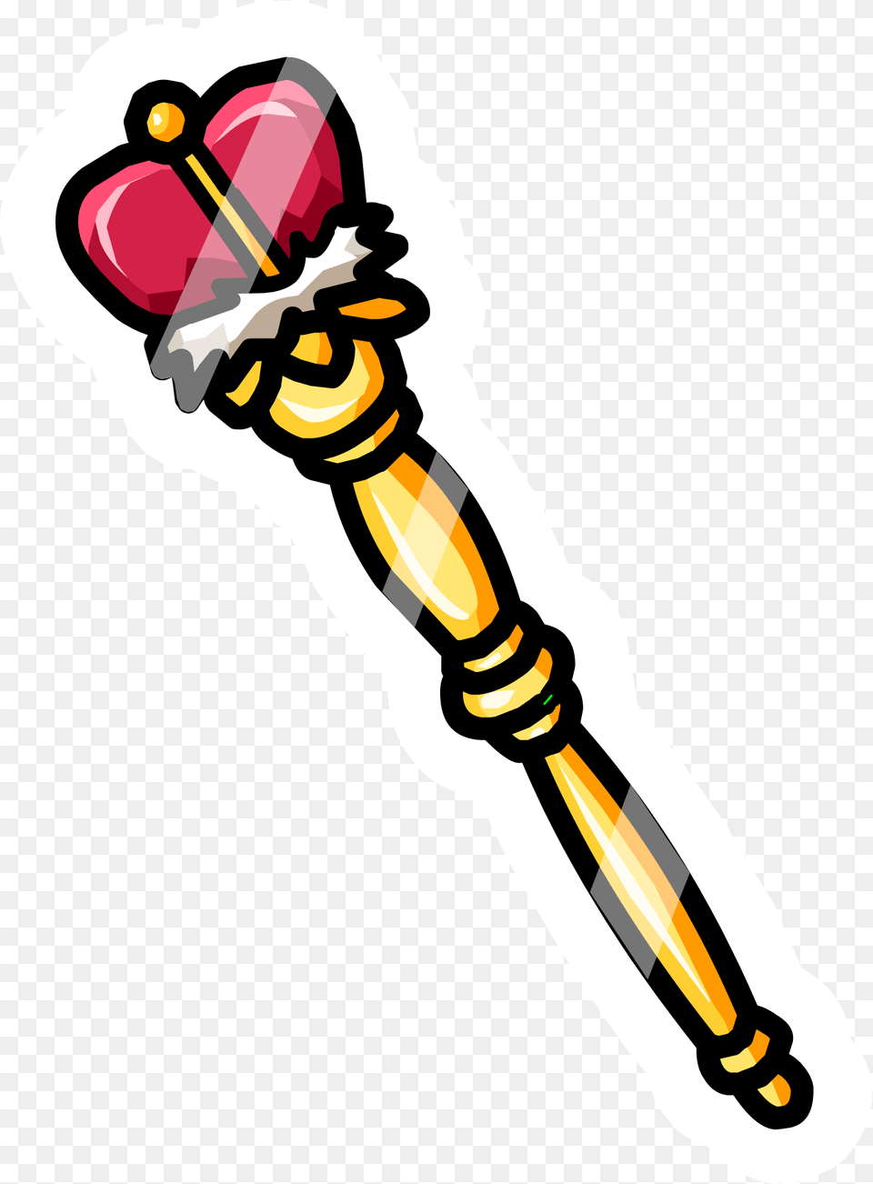 Royal Scepter Pin Icon Cartoon Royal Staff, Wand, Person Png