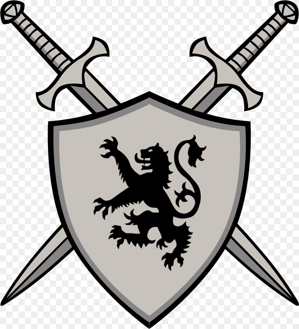 Royal Scottish Flag Clipart Sword And Shield Cartoon, Armor, Weapon, Blade, Dagger Free Png Download