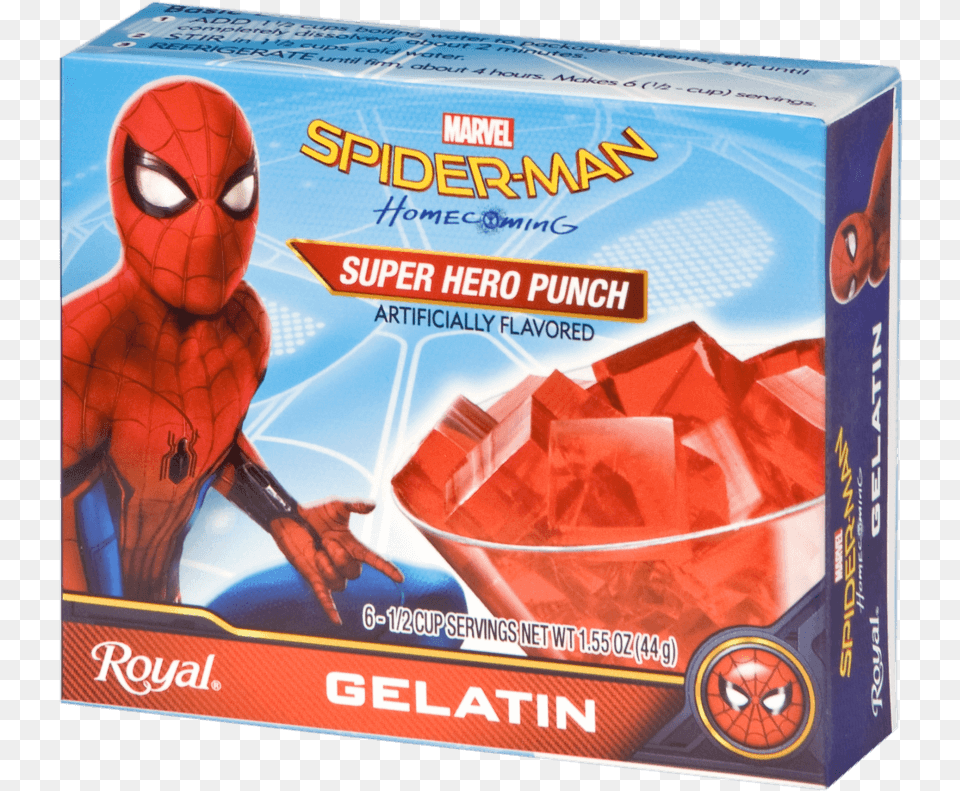 Royal Spider Man Super Hero Punch Gelatin Royal Gelatin Reduced Calorie Sugar Raspberry, Toy Png Image