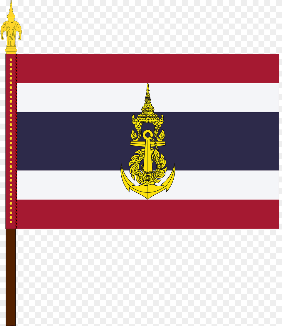 Royal Thai Navy Unit Colour With Staff Clipart, Electronics, Hardware, Flag Png