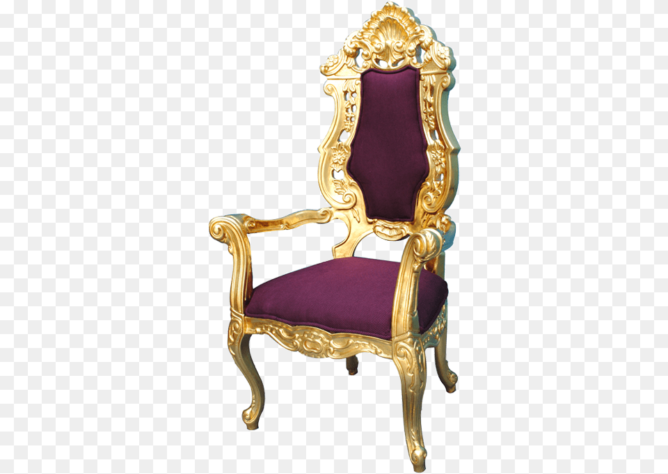 Royal With Crown Throne Chairs Yc Crown Chair, Furniture, Armchair Png