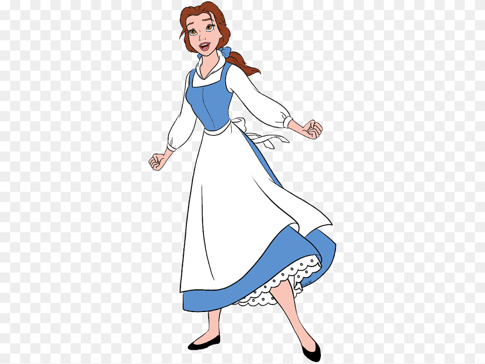 Royalty Belle Transparent Village Belle Blue Dress Cartoon, Adult, Person, Female, Woman Free Png